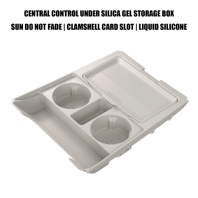 Car Center Console Storage Tray for NX8, Soft Lower Console Insert with 2 Cup Slots and Flat Daily Item Section D7YA