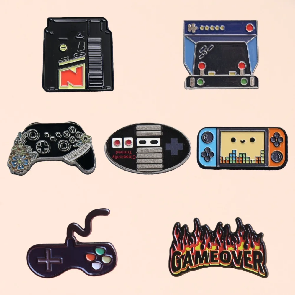 Retro-Gaming-Themen-Pins: Einzigartige Legierungsabzeichen für Gamer, modische Accessoires für Kleidung und Rucksäcke – Detail 4