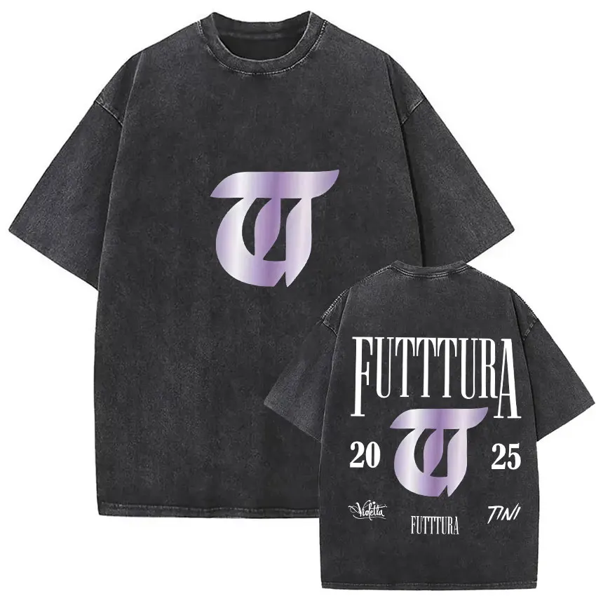 المغني تيني ستوسل فوديرا ألبوم 2025 طباعة تي شيرت الرجال النساء خمر غسلها تي شيرتات قصيرة الاكمام الهيب هوب ملابس فضفاضة تيز #6