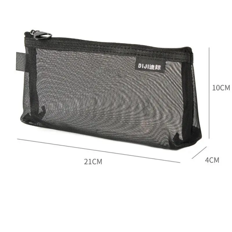 حقيبة أقلام رصاص شبكية واسعة للطلاب ، صندوق قرطاسية مثلث ، حقيبة مريحة ، أزياء متعددة الاستخدامات