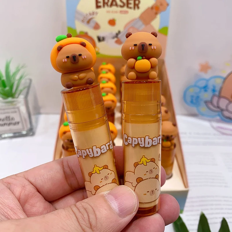 

Cute Cartoon Capybara Eraser Student Rubber Eraser Creative Lipstick Eraser School Supplies Student Stationery Kids Prize Gifts