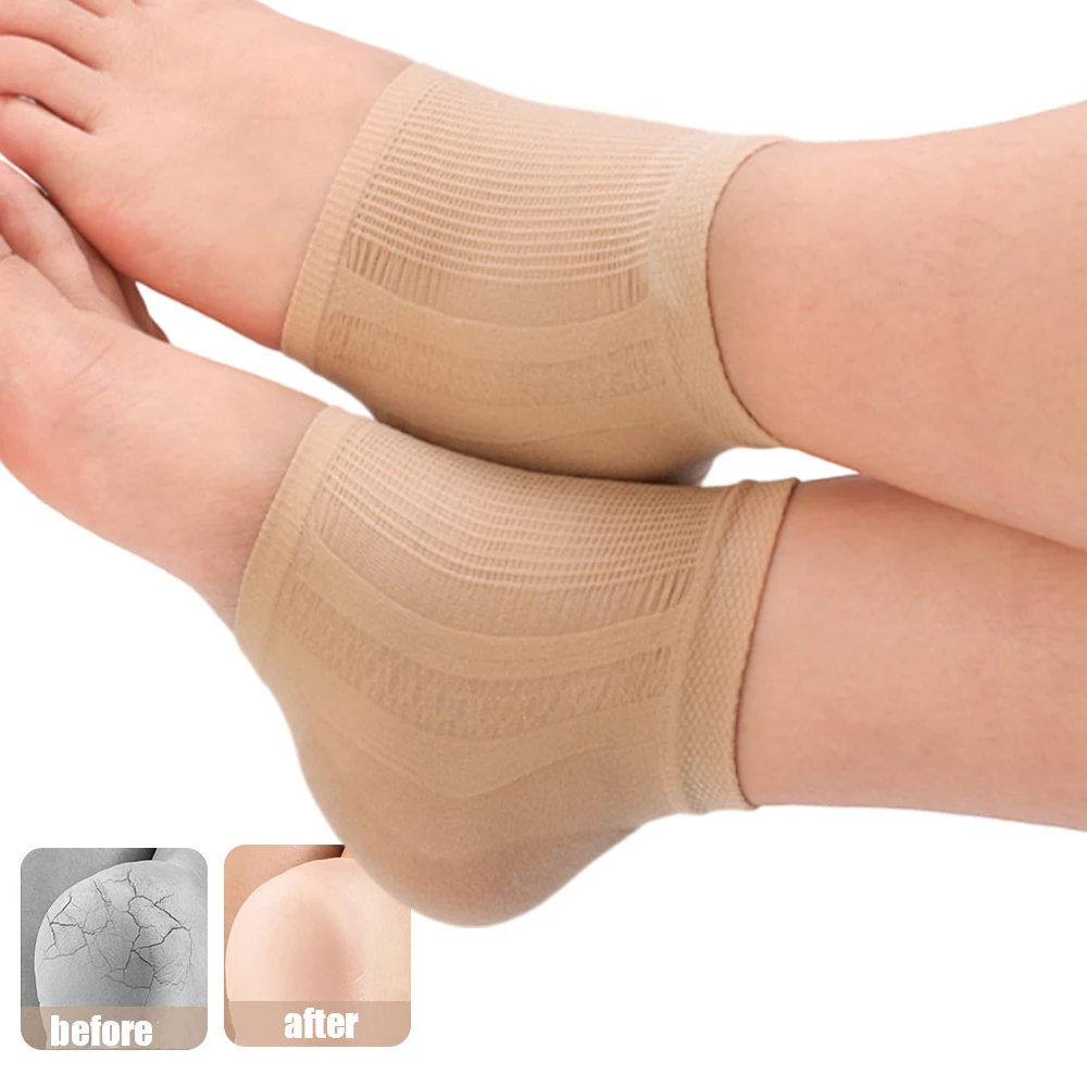 Silicone Heel Protector Relief Painness Spur Pads Insert Breathable Fasciitis Heel Pain Reduce Pressure Unisex Foot Care Tools