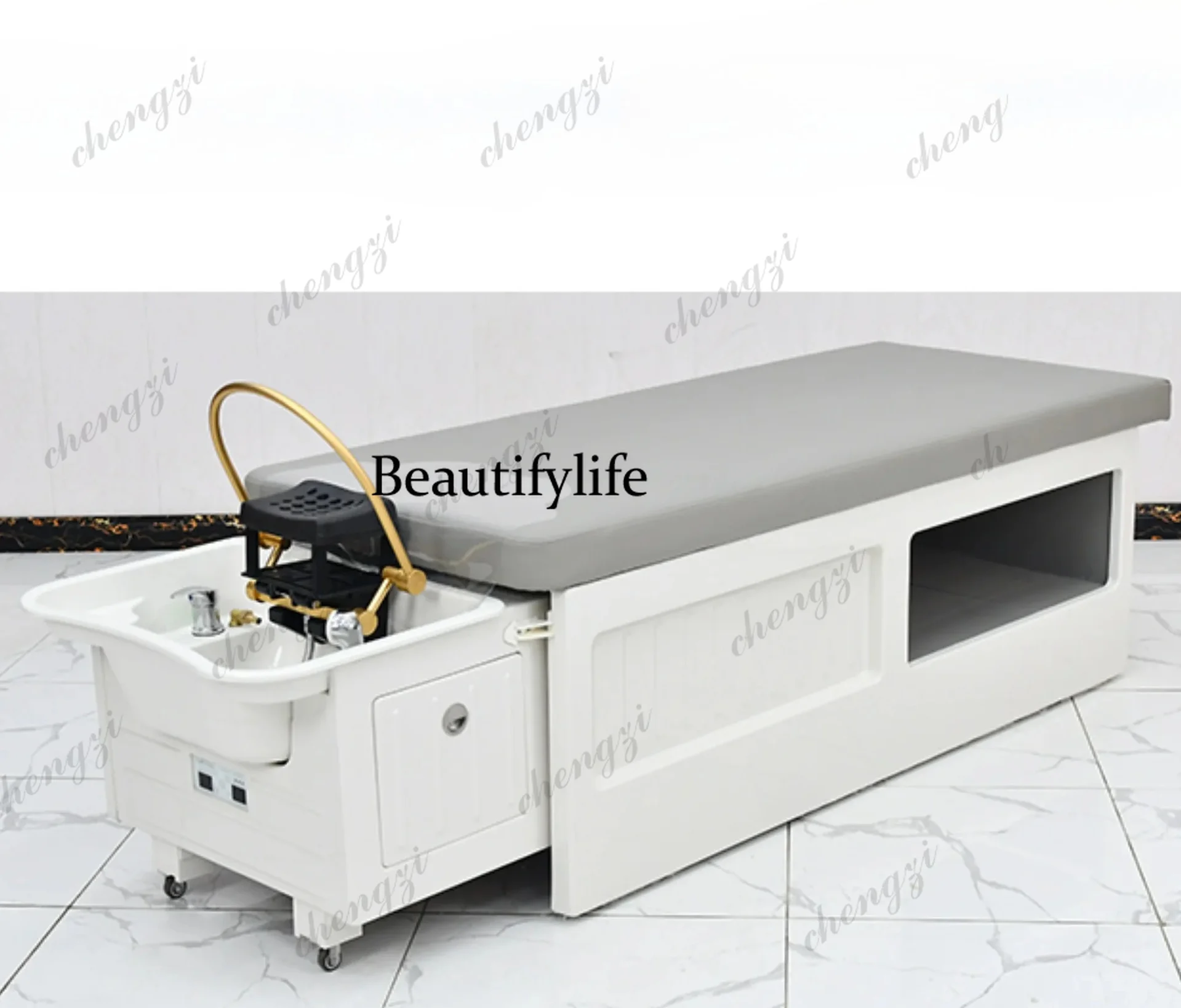 TTT push-pull head treatment shampoo bed water circulation fumigation head soup massage shampoo water heater integrated