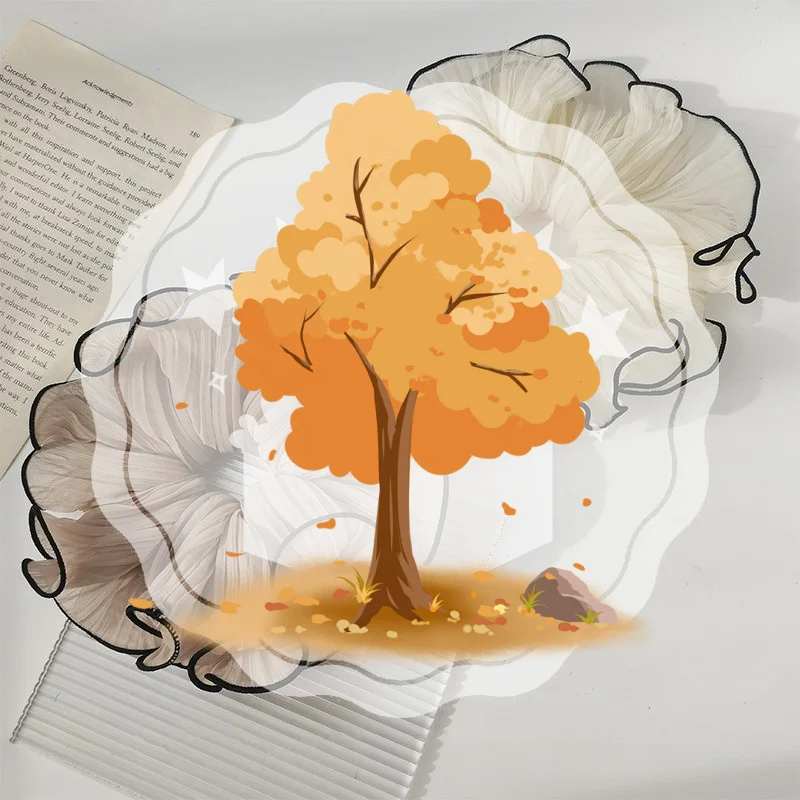 مزاجه الحلو موضة مبالغ فيها رباط شعر إكسسوارات الشعر ريترو التجاعيد الشيفون Scrunchies العلاقات الشعر للنساء الفتيات #1