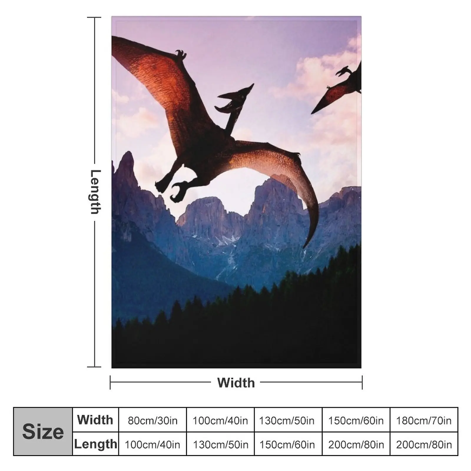 Pterodactyl Dawn Throw Blanket For Sofa Softest Blanket