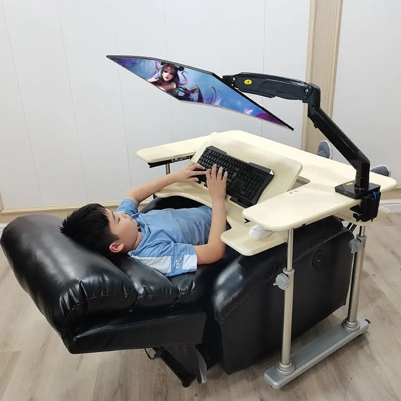 Space capsule desktop computer table, simple computer table mobile lifting bracket household folding lifting lazy cabin