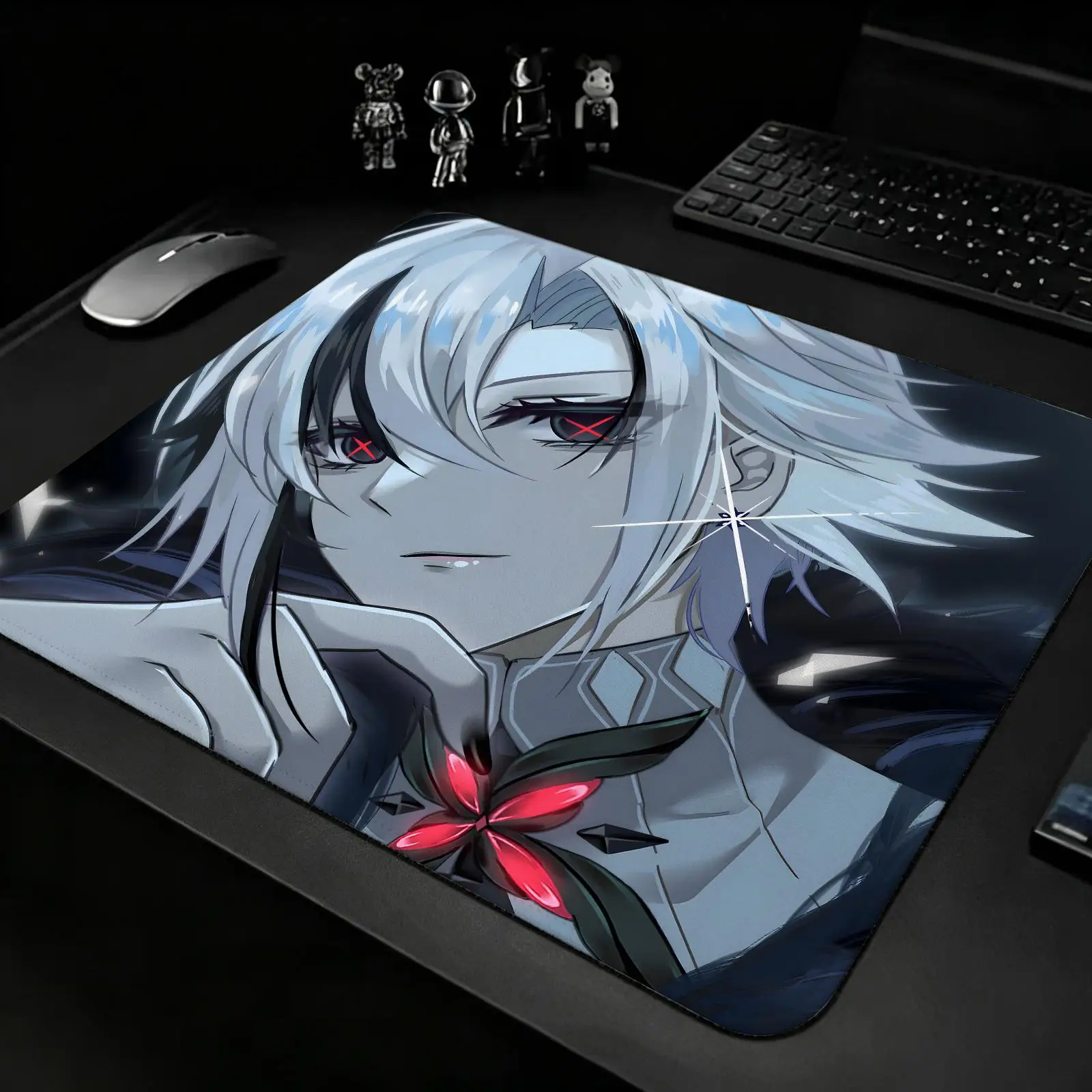 S/M/L Gaming Mat,genshin impact Arlecchino Reinforced Stitched Edge,Portable Non‑Slip Pad for Laptop Office & E‑Sports Game Play