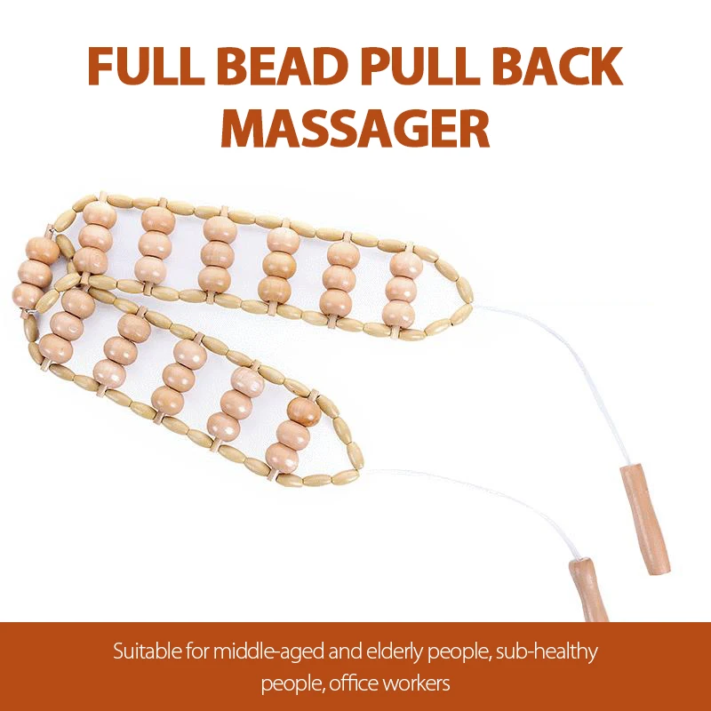 

Wood Therapy Massager Tools Handmade Back Neck Massage Roller Rope Wooden Massager Tool For Body Muscle Pain Relief Health Care