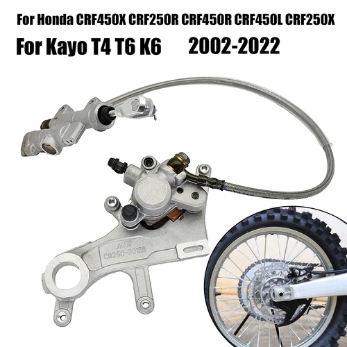 Pinza de freno trasero para motocicleta, conjunto de bomba de freno hidráulico para Honda CRF450X CRF250R CRF450R CRF450L CRF250X para Kayo T4 T6 K6