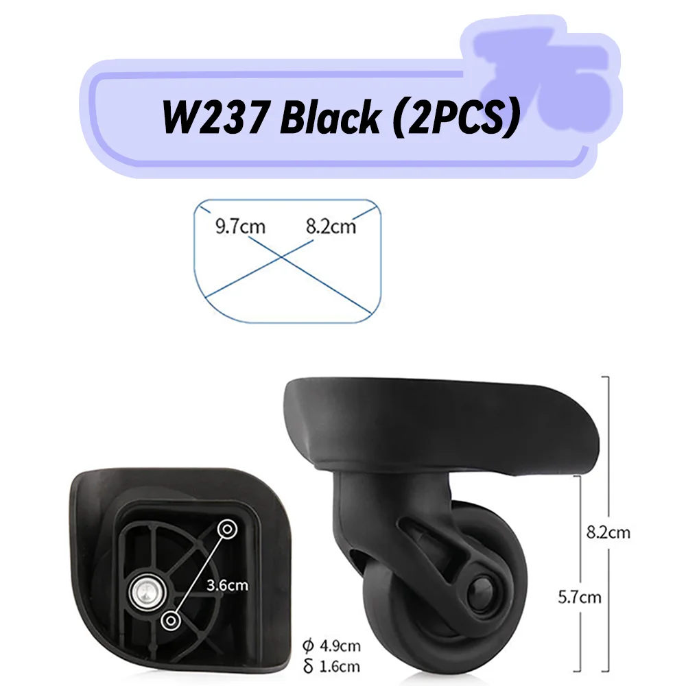 For American Tourister W237 Rotating Smooth Silent Shock Absorbing Wheel Accessories Wheels Universal Wheel Replacement Suitcase