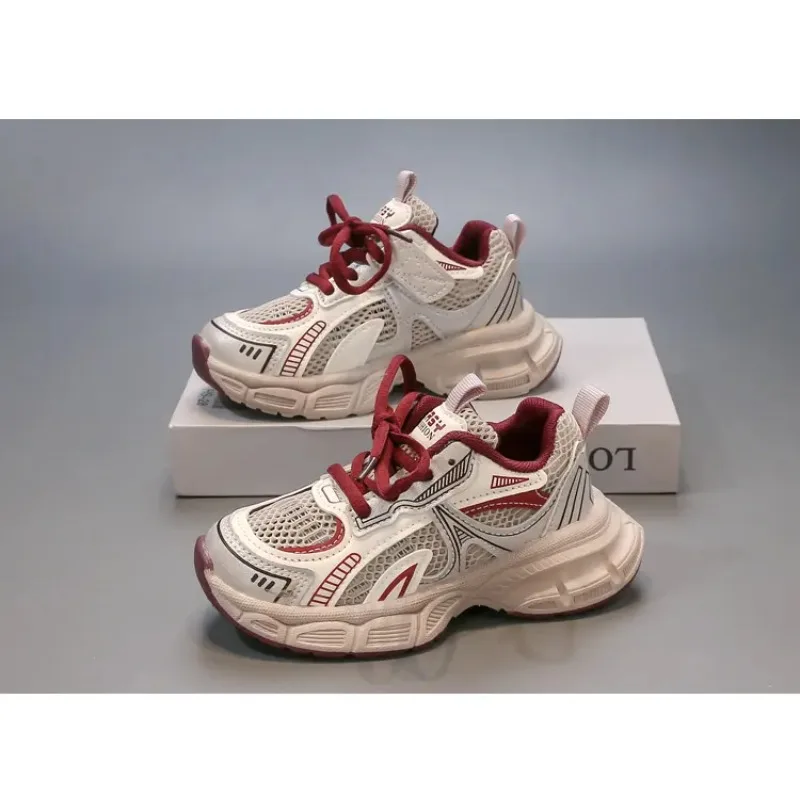 

Спортивная обувь для мальчиков и девочек, детские кроссовки на толстой мягкой подошве, дышащие сетчатые кроссовки 2025 года, новые модные студенческие детские кроссовки