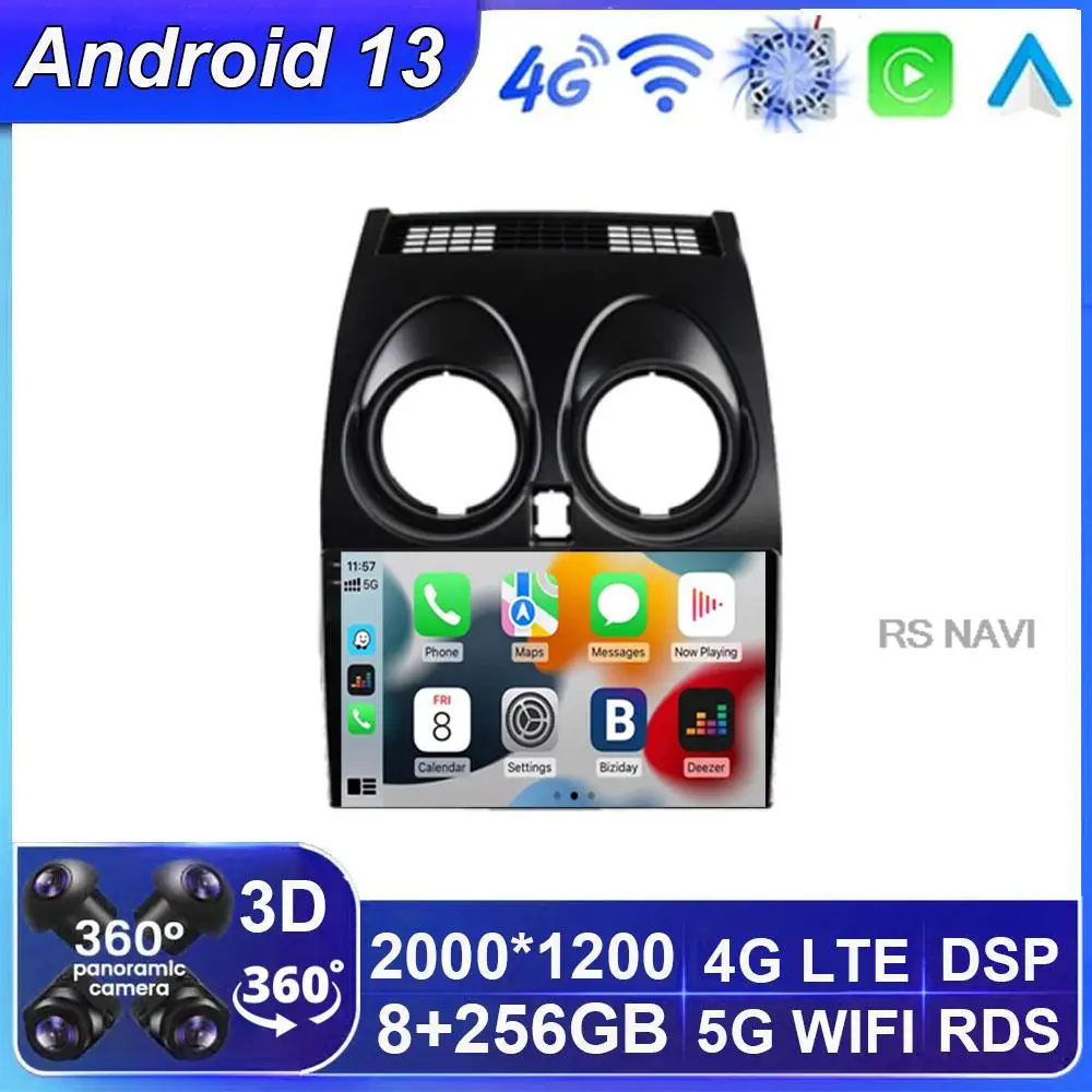 

2 Din Android 13 For Nissan Qashqai 1 J10 2006 - 2013 Car Radio Multimidia Video Player Navigation GPS IPS Stereo Head Unit WIFI