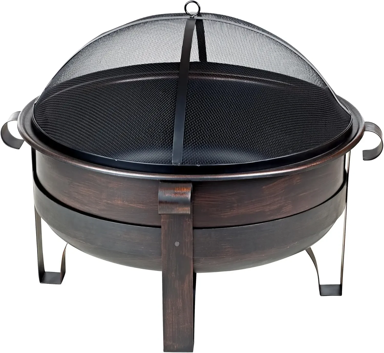 Fire Pit Cornell: Lightweight Portable Wood Burning Outdoor Fireplace with Unique Brushed Bronze Finish for Your Backyard