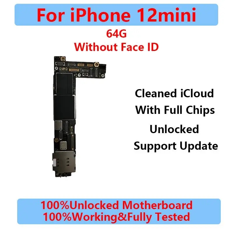 New! Original Motherboard For iPhone 12 Pro Max Mainboard Fully Tested For iPhone 12 Mini Logic Board Plate No iCloud Support