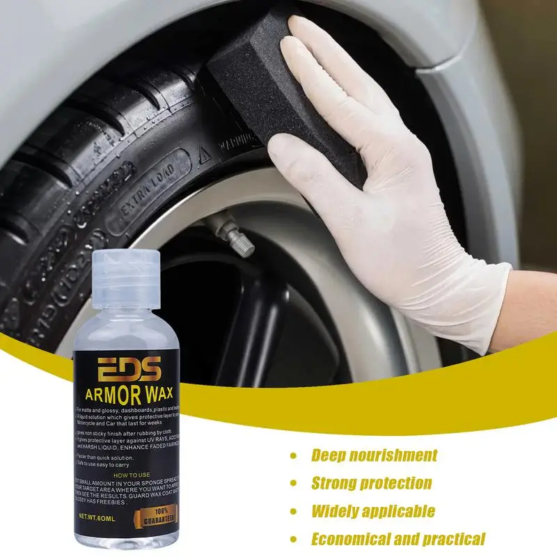 

Car Polish 60ml Black Trim Restoration Refurbishment Agent Car Dashboard Cleaner For Car Detailing To Shine & Protect