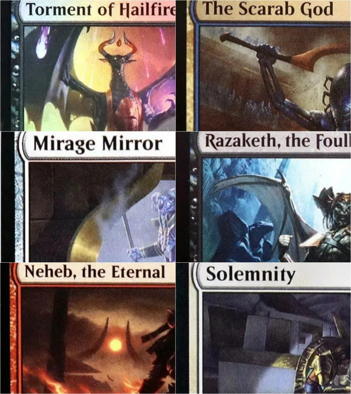 

"Torment of Hailfire/The Scarab God/Solemnity" Magical Proxy Cards Game Quality Proxy Cards Gathering Board Game Trading Cards