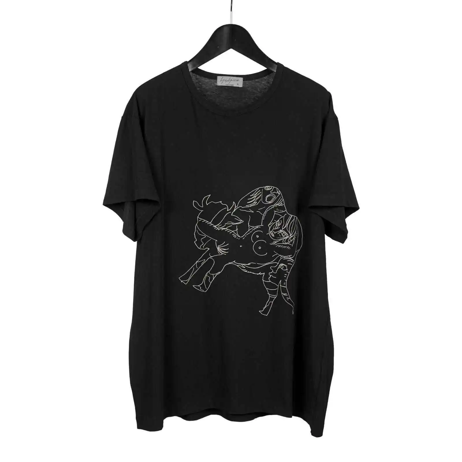 

TOP-YAMAMOTO Japanese original design Dark and niche men's overcoat with embroidered triacetate on the back