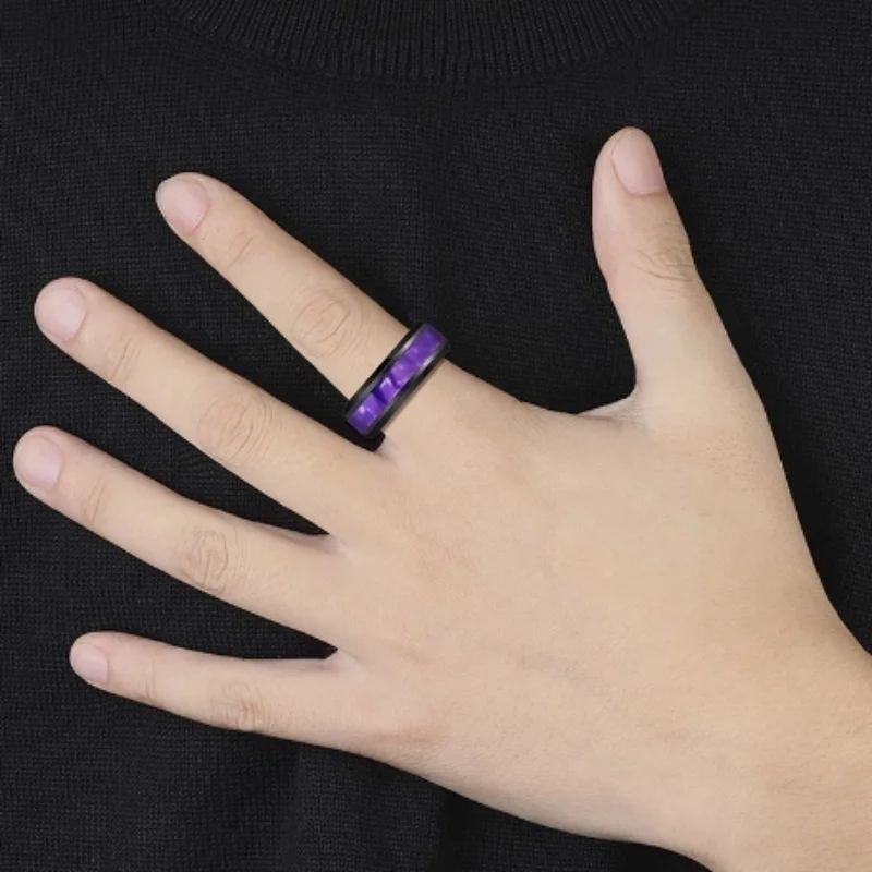 

New Fashion Hot Selling Titanium Steel Elegant Couple Ring For Women Men Jewelry Valentine's Day Gifts Size 6-13