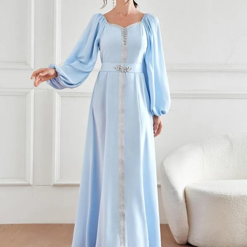 Oem Dubai Arab Middle East Islamic Clothes Women Muslim Elegant High-waist Dress Robe Women Modest Abaya Muslim Dress for Ladies