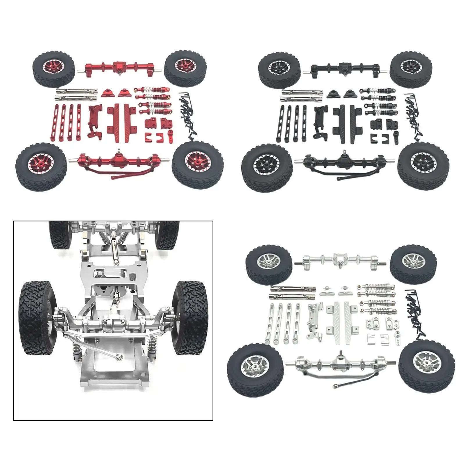 Assemblage d'essieux avant et arrière pour MN82 Hobby Car, pièce de réparation de connexion, camion modifié bricolage, nouveau montage d'amortisseur de siège, 1:12