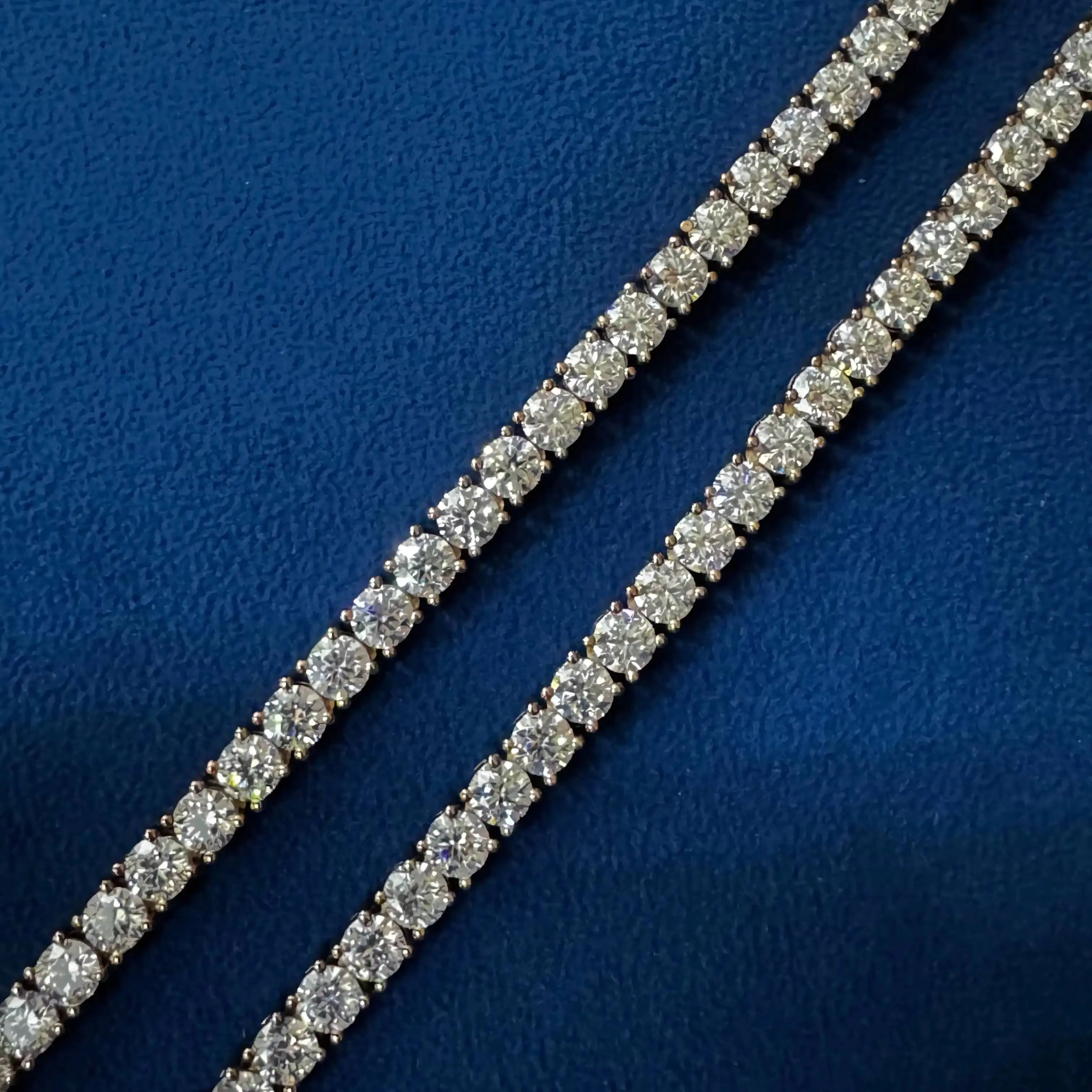Personalized Hot Sale 5MM Moissanite Diamond Luxury 925 Sterling Silver Iced Out Tennis Link Chain Jewelry Available for Sale