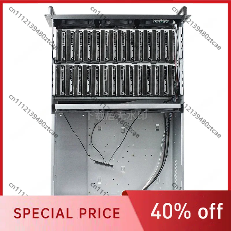 4U Multi-Bay Hard Disk Chassis, 26/28 Drive Position Storage Case, E-ATX Compatible Industrial Server Host Storage Cabinet