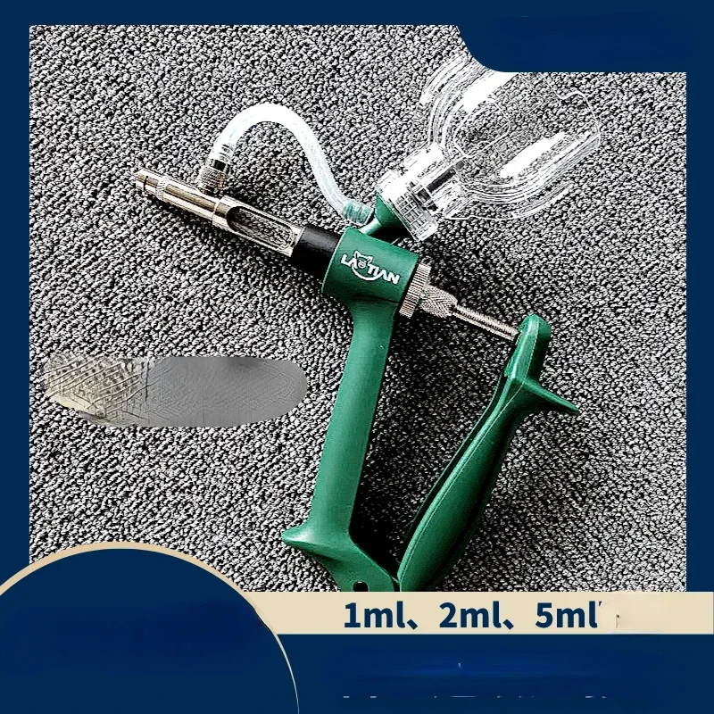 A Animal Pig Continuous Syringe Imported 1ml, 2ml, 5ml Adjustable Metal Stainless Steel Vaccine Injection Needle Automatic