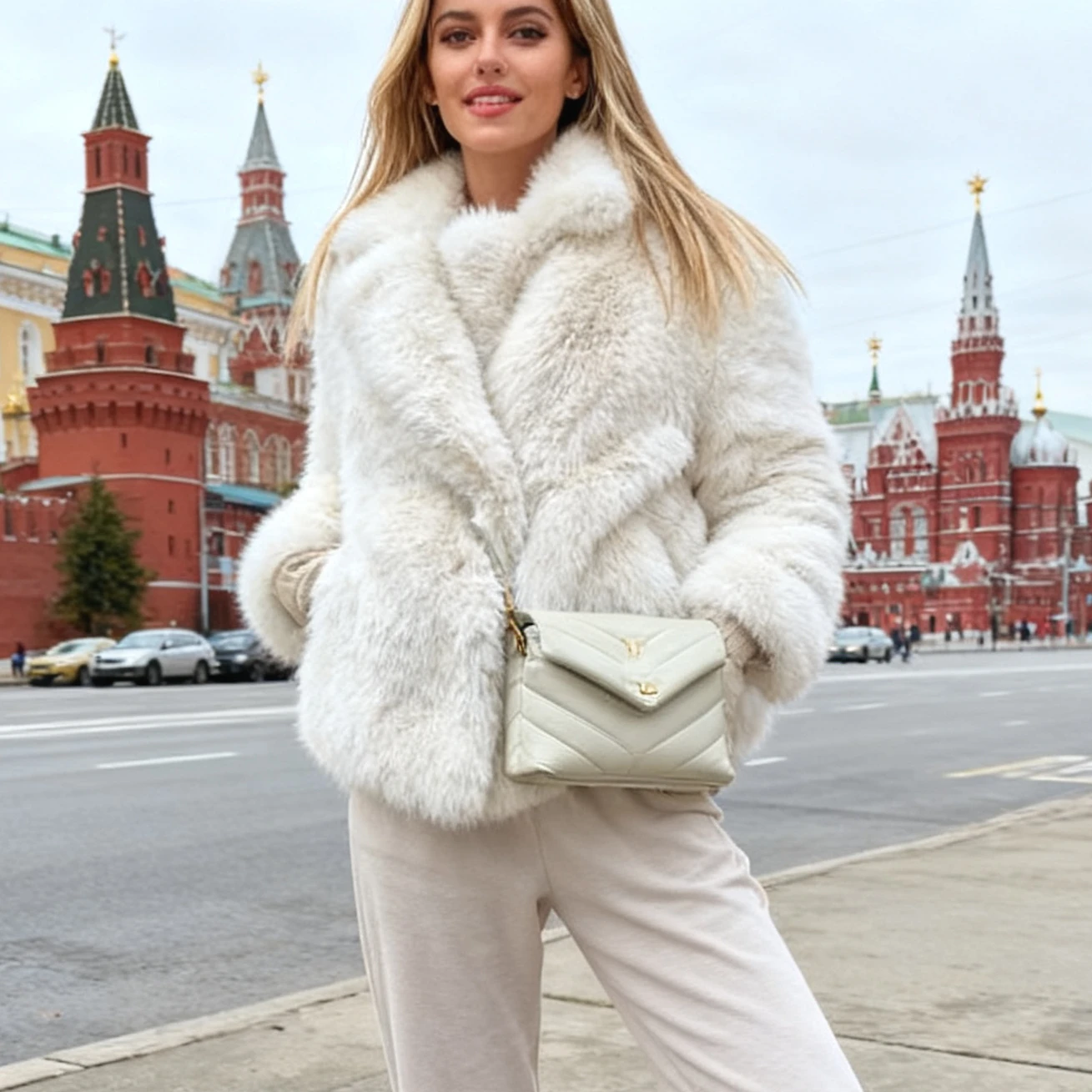 معاطف الفرو الصناعي للنساء سترة بيضاء جيب رفض طوق فروي ملابس خارجية مفتوحة غرزة سميكة الدافئة الفراء فضفاضة 2025 الخريف الشتاء #1