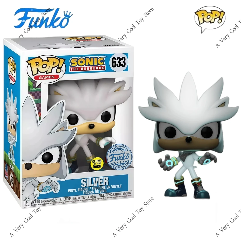 

Funko Pop! Silver the Hedgehog #633 Figures Sonic The Hedgehog Vinyl Figure Limited Edition Collect Decoration Model Toy Gift