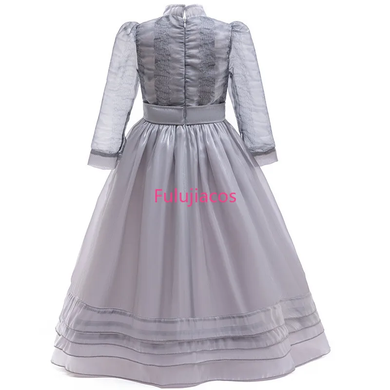 Fulujiacos Cosplay Costume Astrid Horror Medieval Dress Uniform Girls Grey Dress
