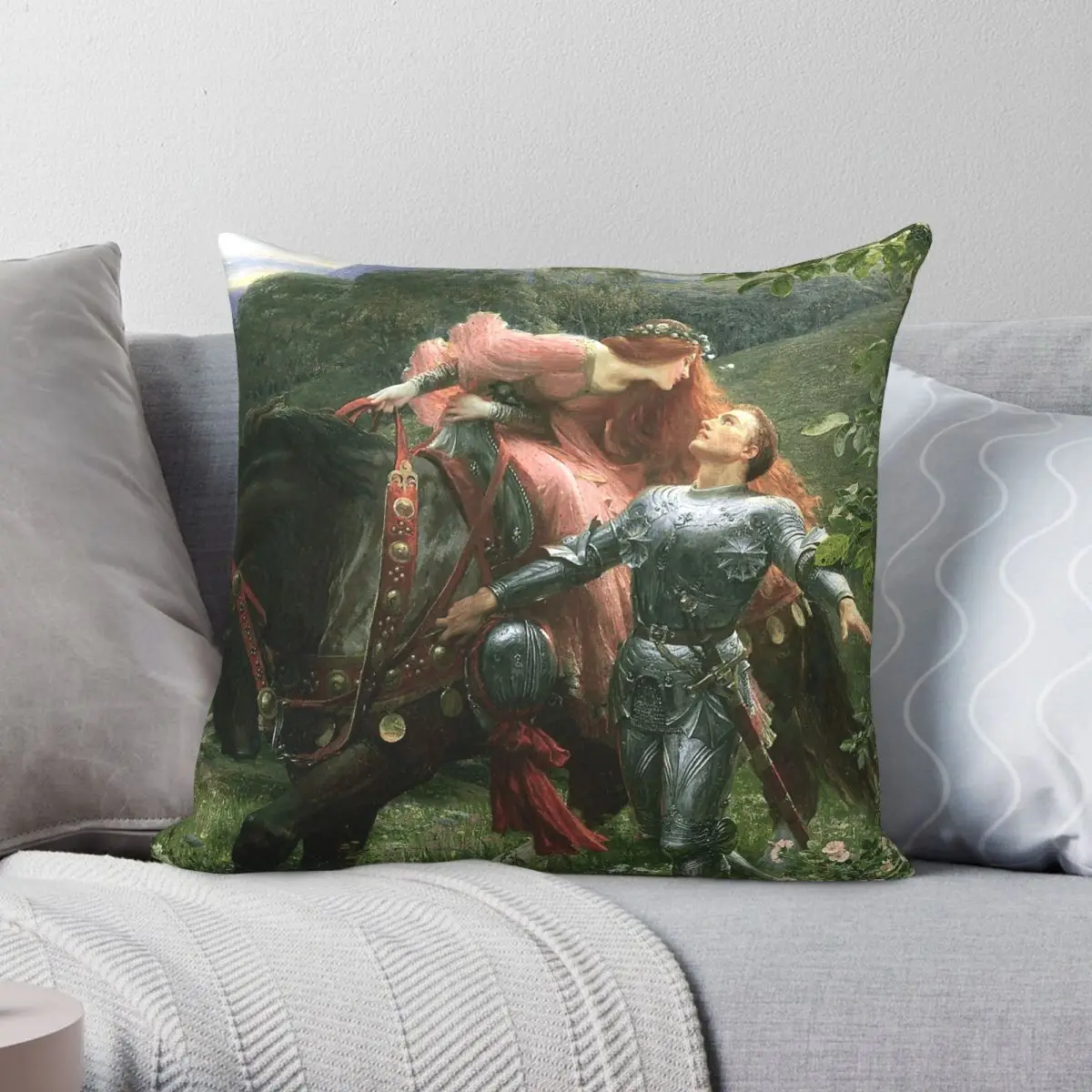 La Belle Dame Sans Mercy Frank Dicksee Square Pillowcase Polyester Linen Velvet Creative Decorative Pillow Case Cushion Cover