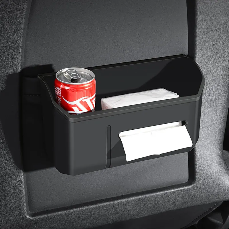 For Tesla Model 3 Y Car Trash Can Auto Interior Accessories Rear Seat Backrest Storage Box Seat Tissue Box Clutter Storage