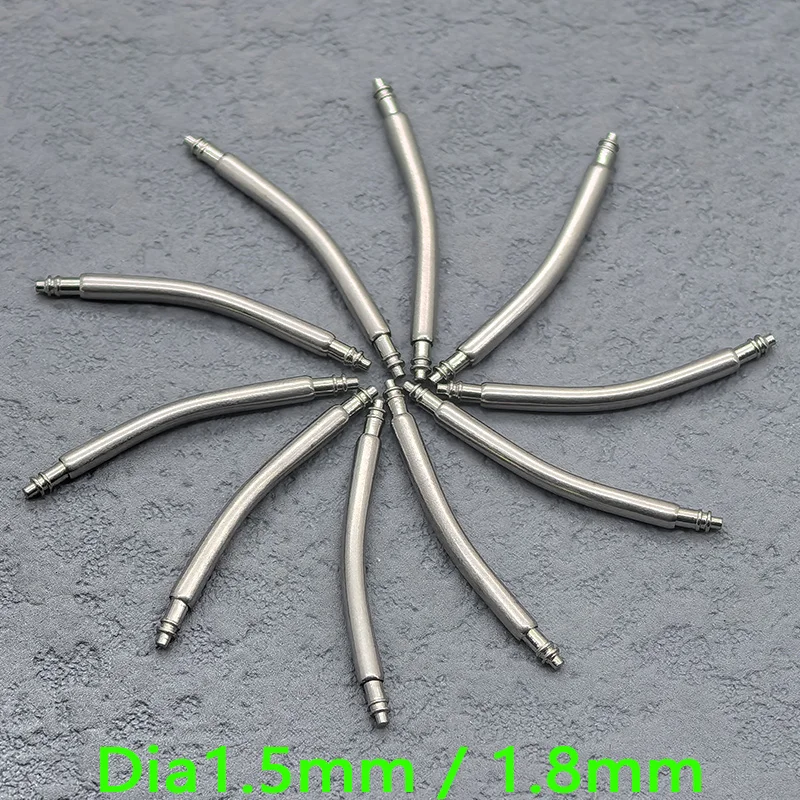 10/20PCS Dia 1.5mm/1.8mm Curved Spring Bar Watch Strap Link Pins Fit Width16mm-24mm Stainless Steel Watch Strap Links