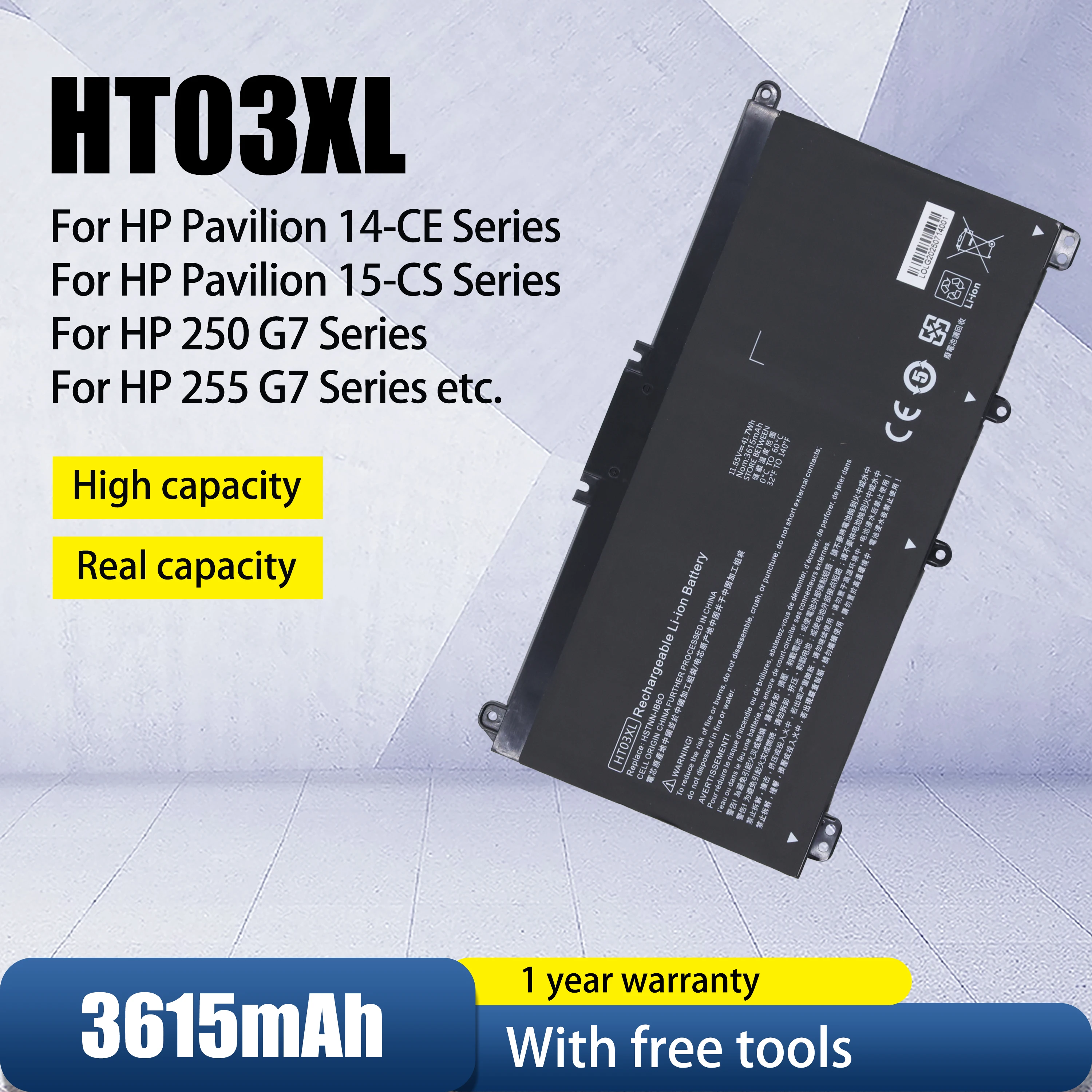 

HT03XL Laptop Battery Factory HP Notebook replacement for HP Laptop TPN-Q207/TPN-Q208/TPN-Q209/TPN-C135/TPN-C136/TPN-I130/I131