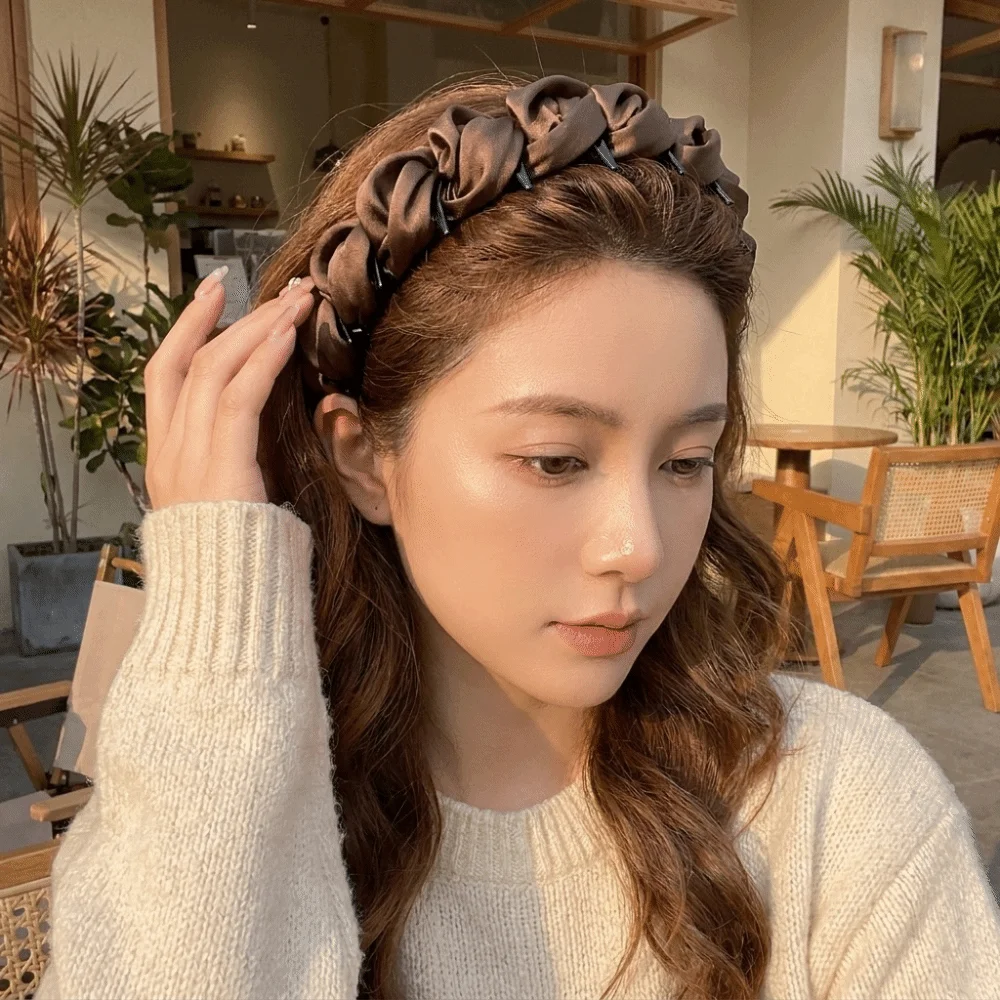 3Pcs/Set Non-Slip Teeth Cloud Padded Headband High Cranial Top High-Volume Hairband Set Lightweight Wave Top Hairband Daily Use