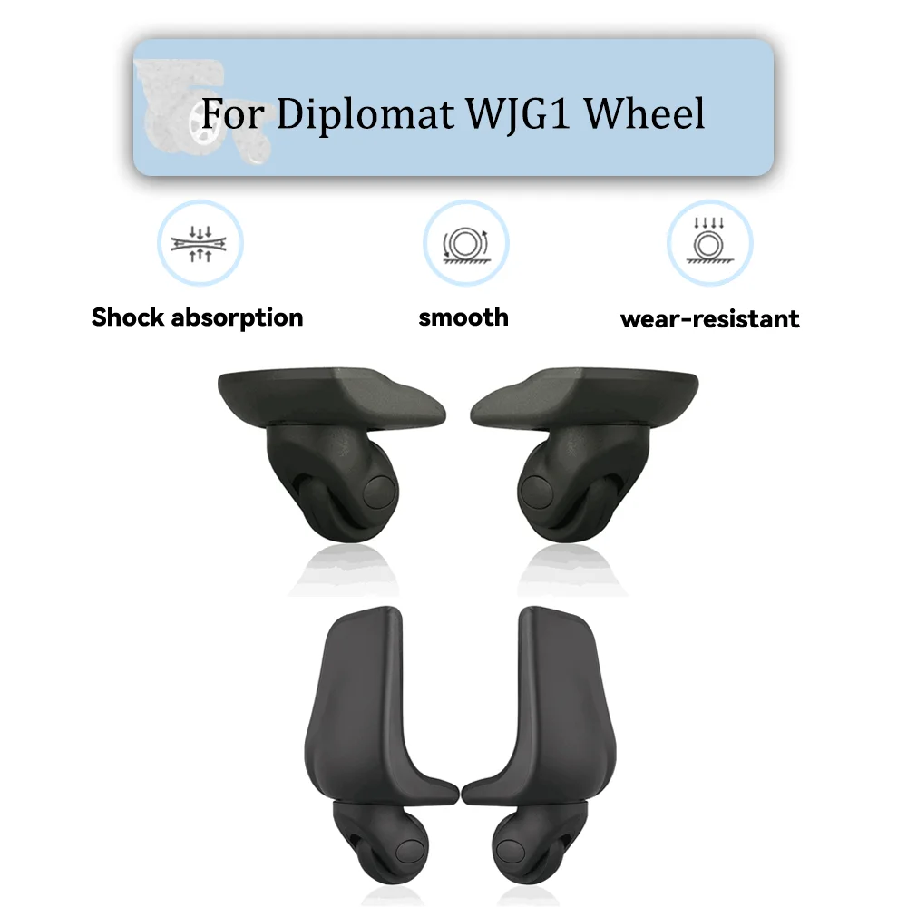 

For Diplomat WJG1 Universal Wheel Black Replacement Suitcase Silent Smooth Shock Durable Absorbing Rotating Accessories Wheels