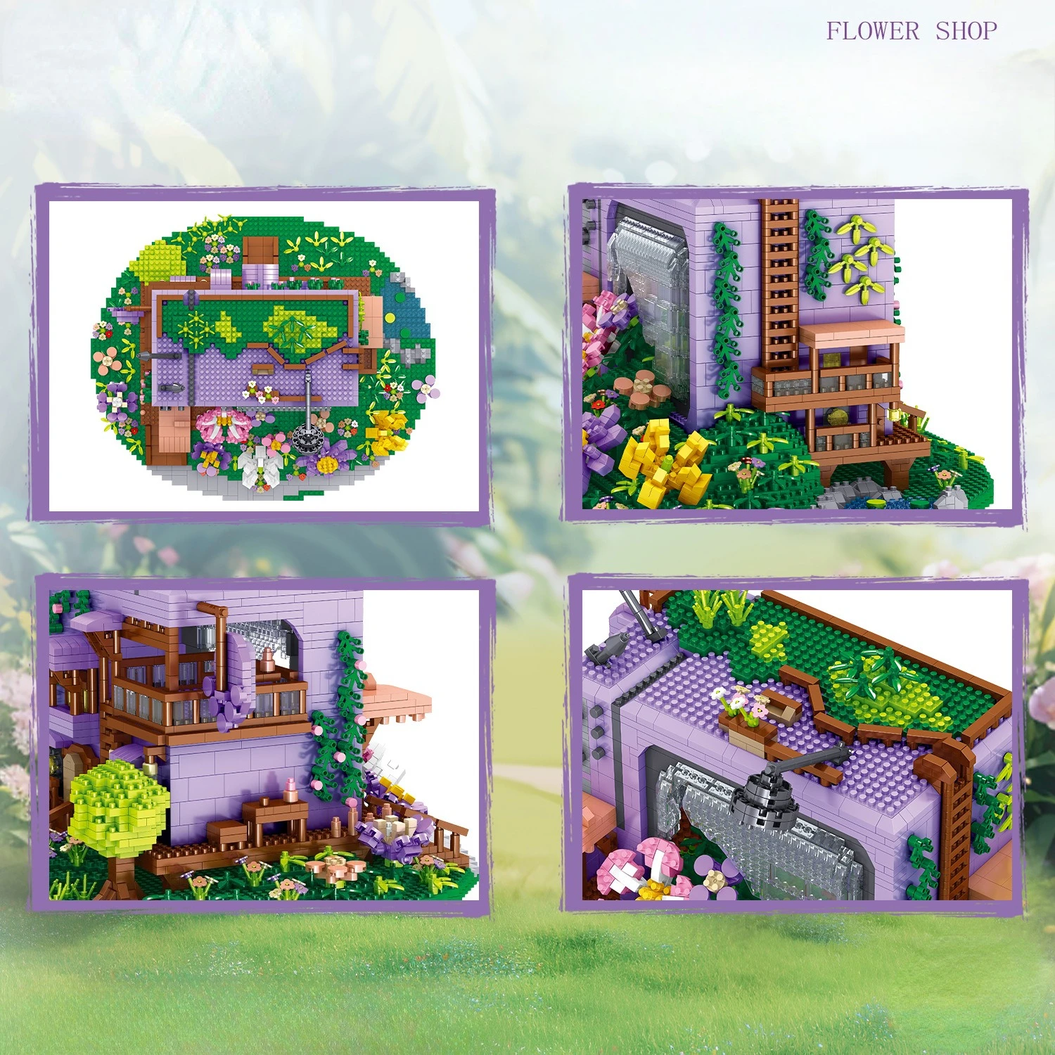 MOC TV 花屋 フラワーショップ 積み木セット 植物ショップ ハウスデコレーションアイデア DIY おもちゃ 子供 誕生日 ホリデー 特別なギフト