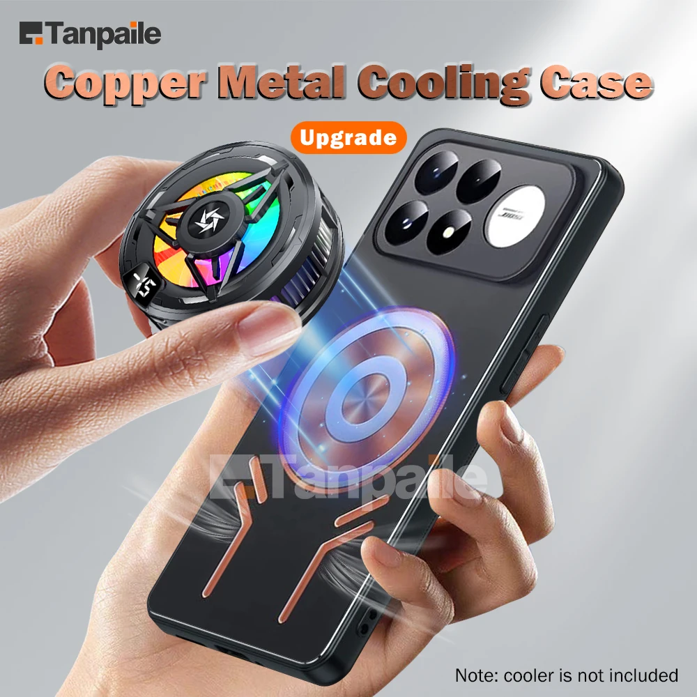 Magnetic Copper Metal Cooling Case For Redmi K100 Pro Max/POCO F9 Ultra Pro Shockproof Gaming Heat Dissipation Phone Cover