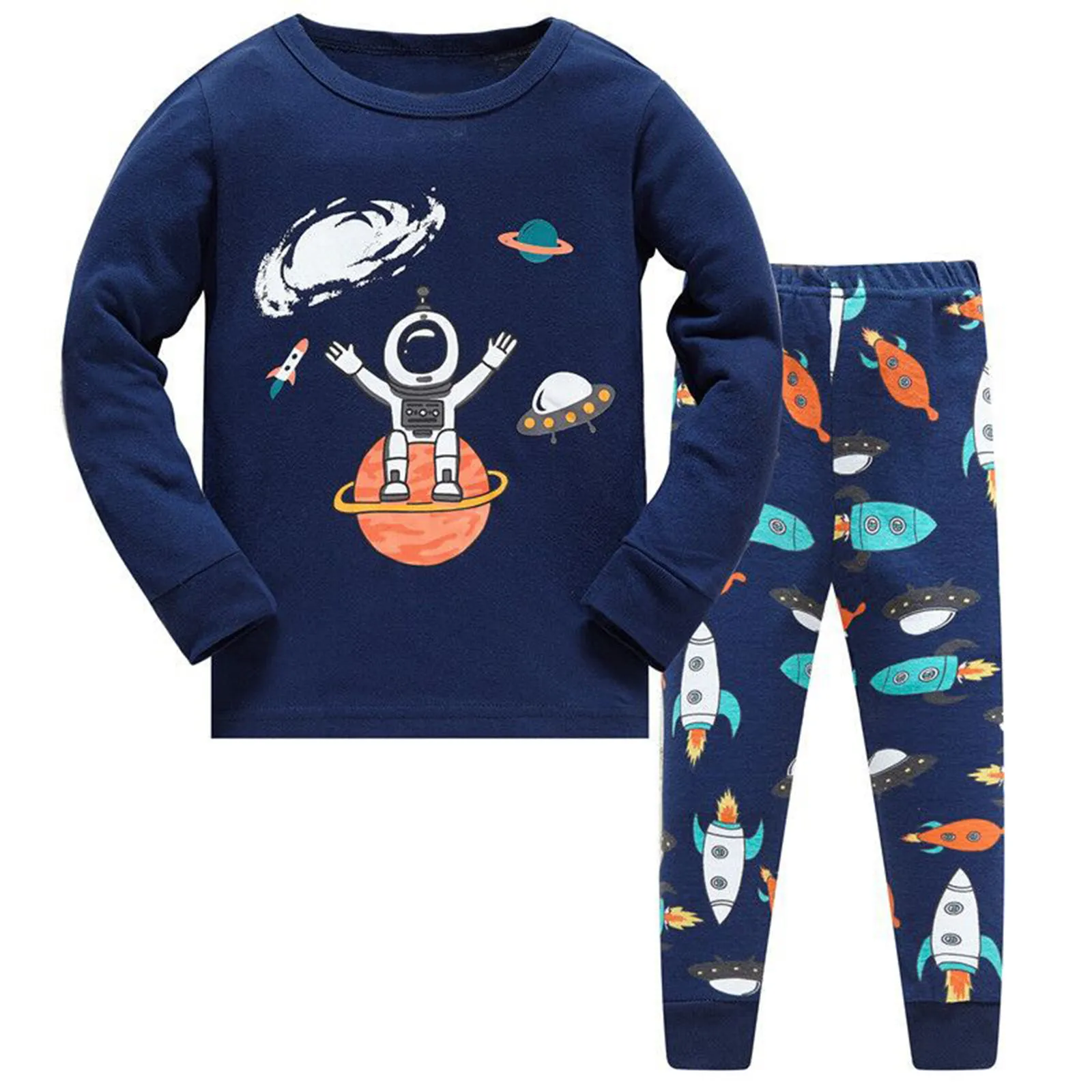 

2024 New Children's Boys Girls Clothing Sets Cotton Pajama Cartoon Planet Boys Sleepwear 2-8 Years Kids Pyjamas Kids Pijama Suit