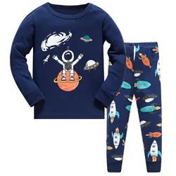 2024 New Children's Boys Girls Clothing Sets Cotton Pajama Cartoon Planet Boys Sleepwear 2-8 Years Kids Pyjamas Kids Pijama Suit