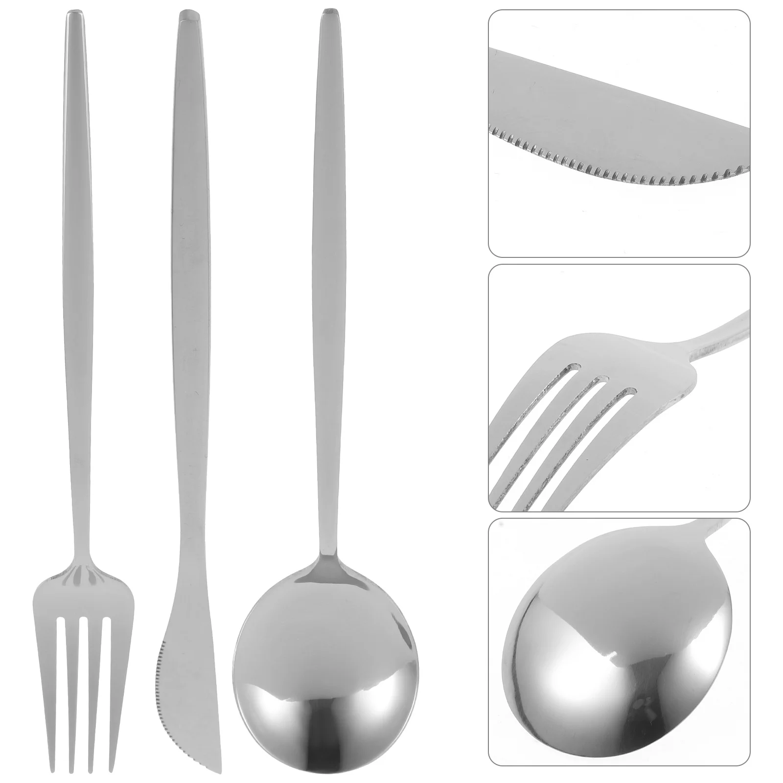 

Portable Western Food Set Spoon Stainless Steel Utensils Concentrate Fork and Forks Metal Kit Home Cutlery