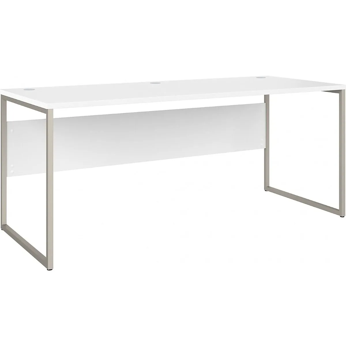 Mesa híbrida de 72W x 30D para ordenador, mueble de negocios con patas de Metal, color blanco