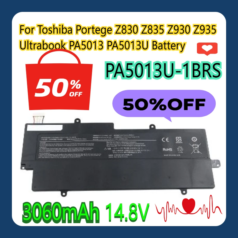 

For Toshiba Portege Z830 Z835 Z930 Z935 Ultrabook PA5013 14.8V 3060mAh PA5013U-1BRS PA5013U Battery