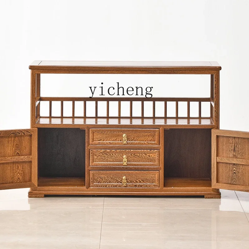 

Tqh Chinese Style Solid Wood Antique Cupboard Cupboard Hallway Locker Rosewood Tea Cabinet