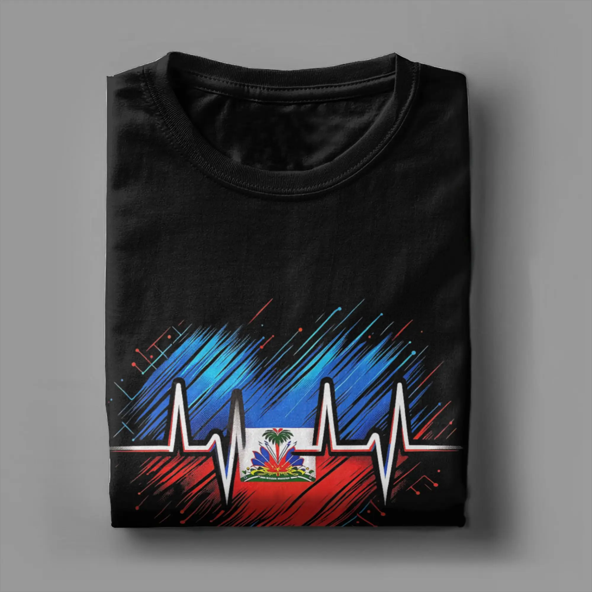 Haitian Flag Day Love Haiti Haitian Roots Haiti Flag T Shirt Men Cotton T-Shirts Crew Neck Tee Shirt Short Sleeve Clothing