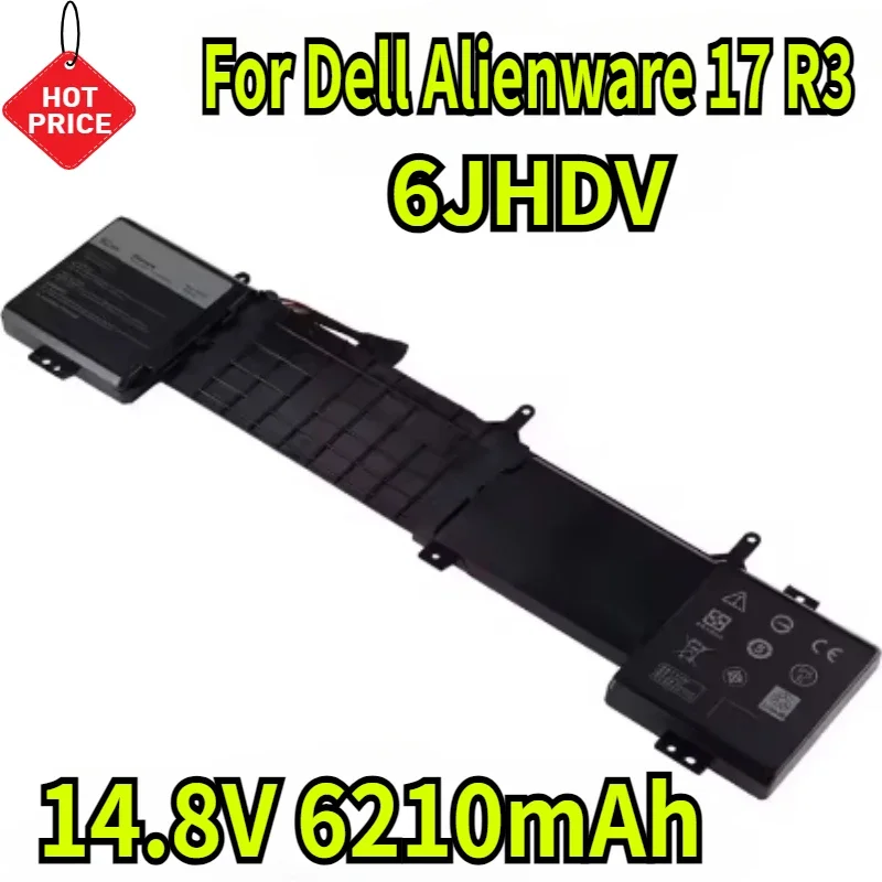 

14.8V 6210mAh 6JHDV for Dell Alienware 17 R3 P43F002 R2 P43F001 ALW17ED 1728 2728 3728 3828 4718 6JHCY 5046J Laptop Battery