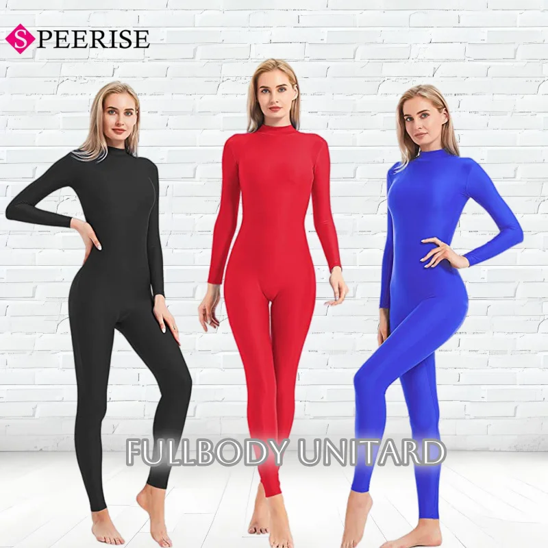 

Unisex Turtleneck Unitard Full Body Leotard Long Sleeve Yoga Bodysuit Women Catsuit Daily Fitness Wear Cosplay Suits