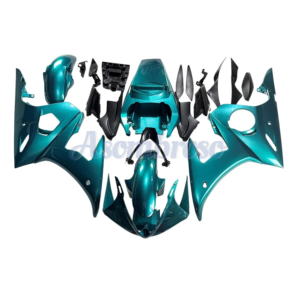 ABS Plastic Bodywork Replacement Cowl set For Yamaha R6 2003 2004 2005 YZF-R6 Peacock Blue Fairing Kit