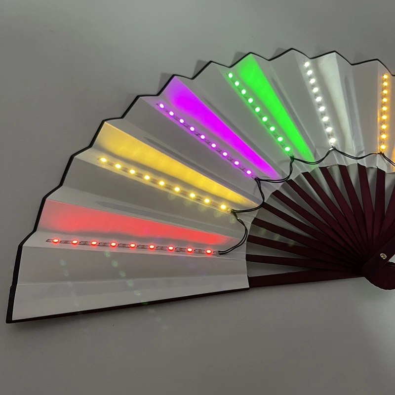 10-Zoll-LED-Faltfächer für Party, RPG, Lolita, Tanz, Bühnenaufführung, Nachtclub-Zubehör, LED-Handfächer, leuchtender fluoreszierender Fächer – Detail 18
