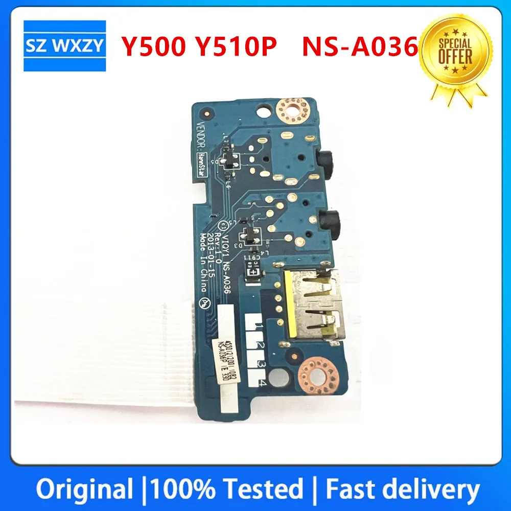 Original For LENOVO Y500 Y510P USB Audio JACK Board VIQY1 NS-A036 QIQY6 NBX0001760J